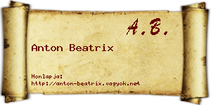 Anton Beatrix névjegykártya