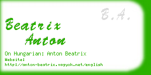 beatrix anton business card